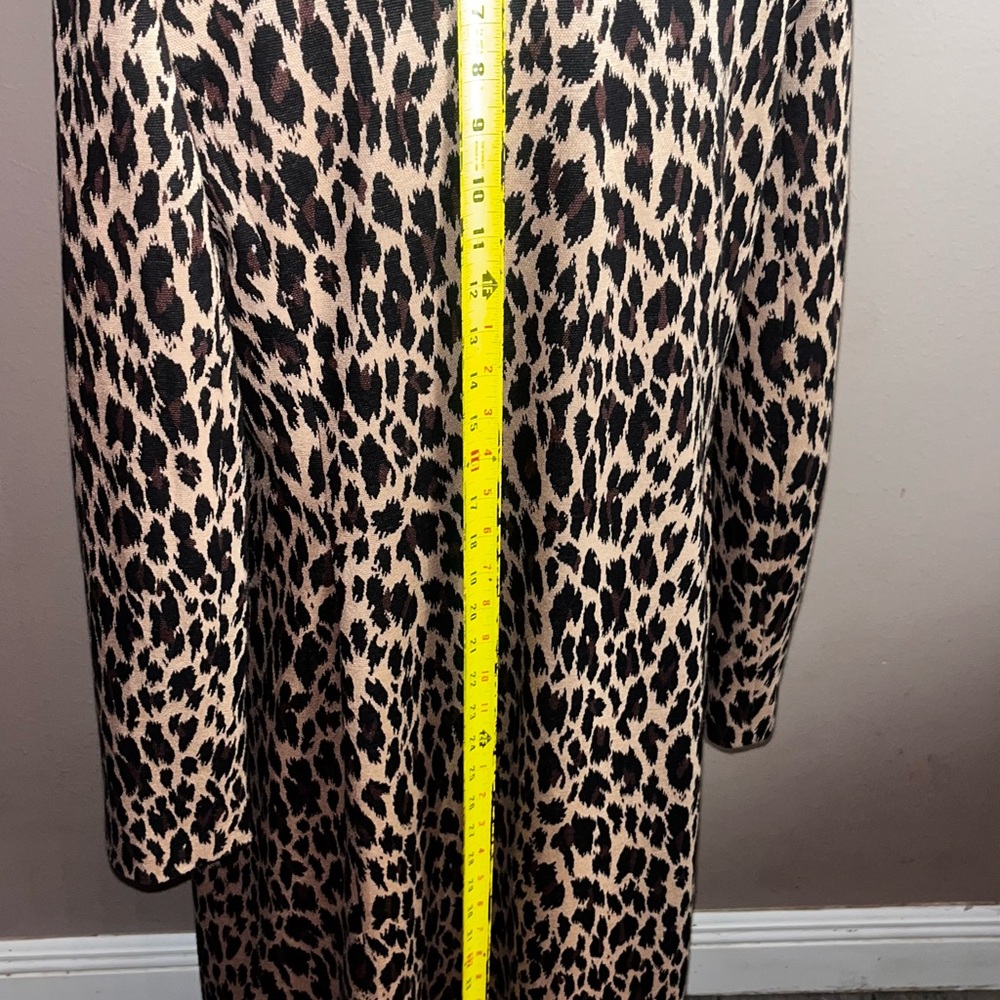 Spiegel Leopard Print Long Coat in Tan and Black - Picture 8 of 10